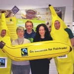 Pictured at the launch of Fair Trade Fortnight at IT Sligo are: Paul O'Donnell, marketing student; Nicola Allan (Fair Trade Sligo), Kevin Meehan, marketing student; Dr Catherine McGuinn Head of Dept of Business at IT Sligo), marketing student, Paddy King.