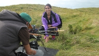 FILMING: TV presenter Christine Bleakley working with the Hexicam crew in Sligo during filming for “Wild Ireland” which airs on Monday.