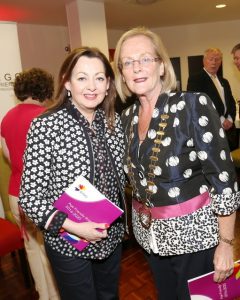 Singer Sandy Kelly, who launched the Age Friendly Strategy for Sligo, picted at the launch with Sligo County Council cathaoirleach Cllr Rosaleen O'Grady. 