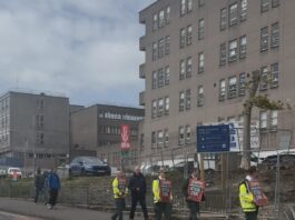 Paramedics striking outside Sligo University Hospital